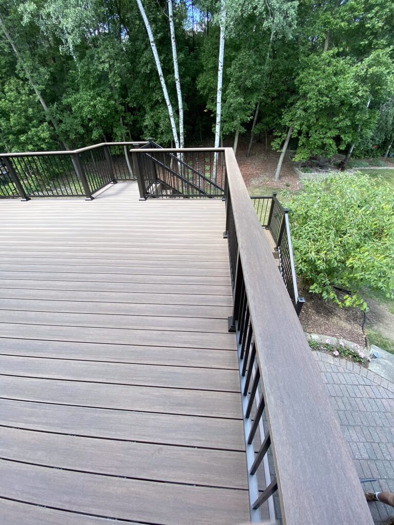 Large deck using TimberTech Advanced PVC.