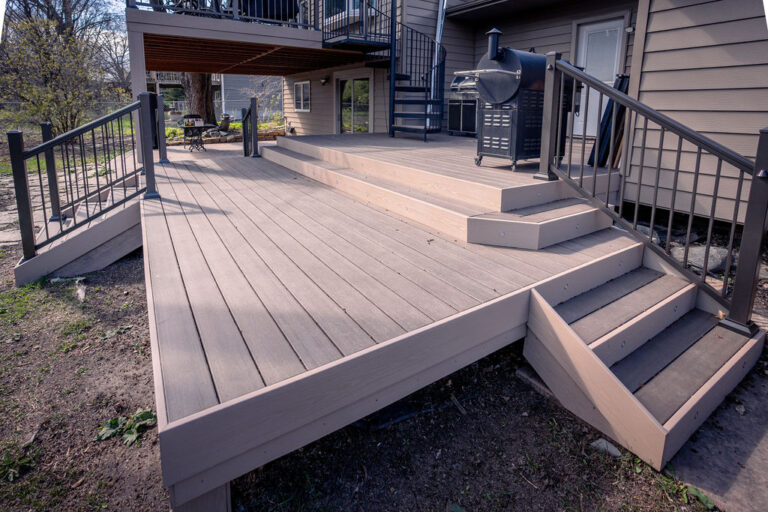 Deck with Spiral Staircase | The Spiral Deck | Lakeside Decking